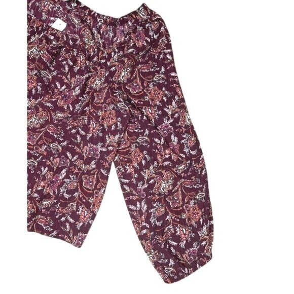 Loft Floral Square Neck Peplum Long Sleeve Blouse Size Large - Picture 10 of 12